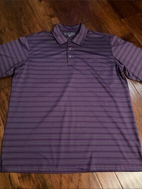 Pebble Beach Purple Striped Golf Polo